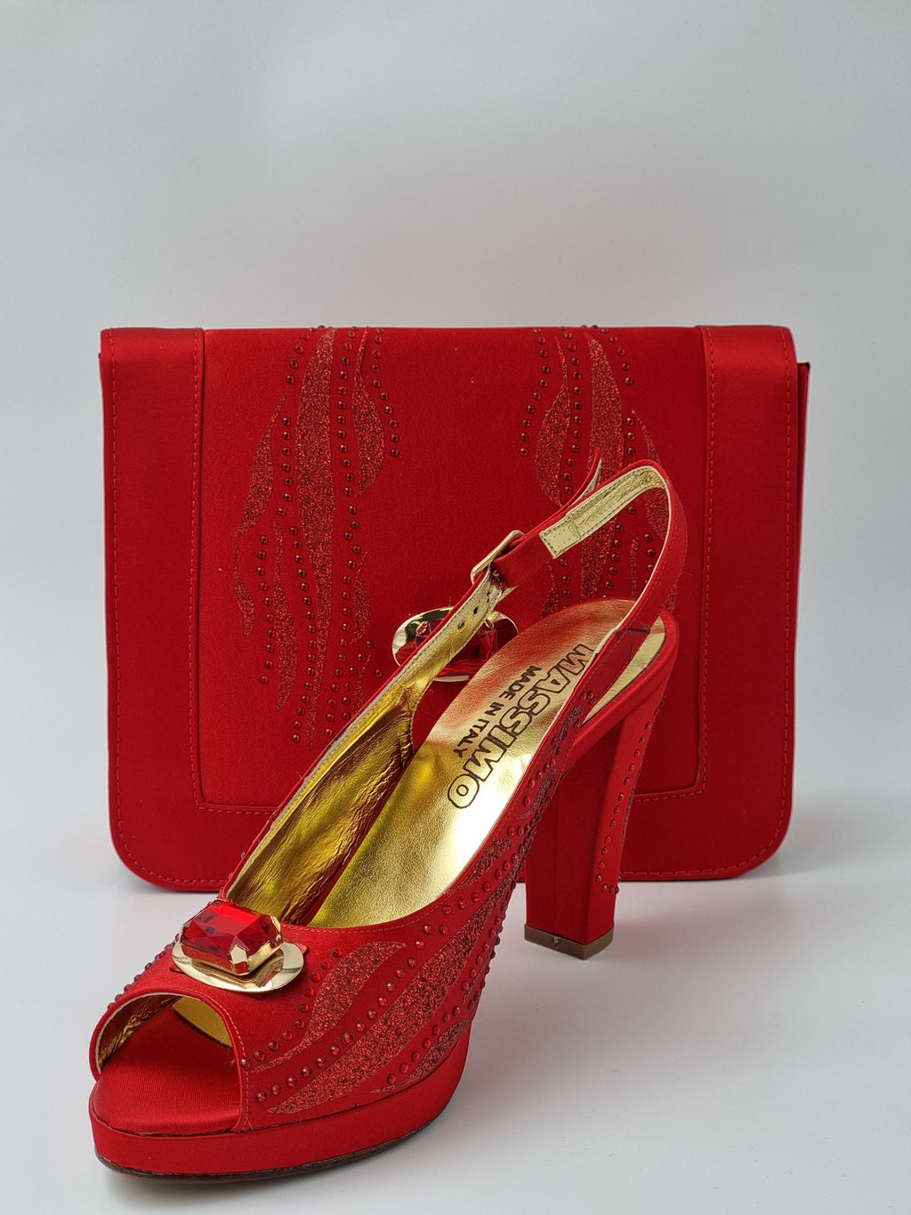 RED GLITTER HIGH - Classic Shoes London