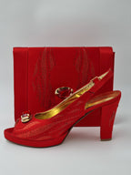 Red Glitter High Heels - Italian Women's Heels - Classic Shoes London