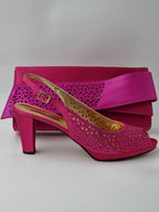 Fuchsia Pink Laser High Heels - Italian Women's Heels - Classic Shoes London