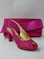 Fuchsia Pink Laser High Heels - Italian Women's Heels - Classic Shoes London
