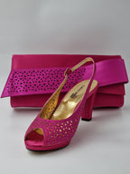 Fuchsia Pink Laser High Heels - Italian Women's Heels - Classic Shoes London