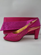 Fuchsia Pink Laser High Heels - Italian Women's Heels - Classic Shoes London