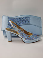 BABY BLUE LASER HIGH - Classic Shoes London