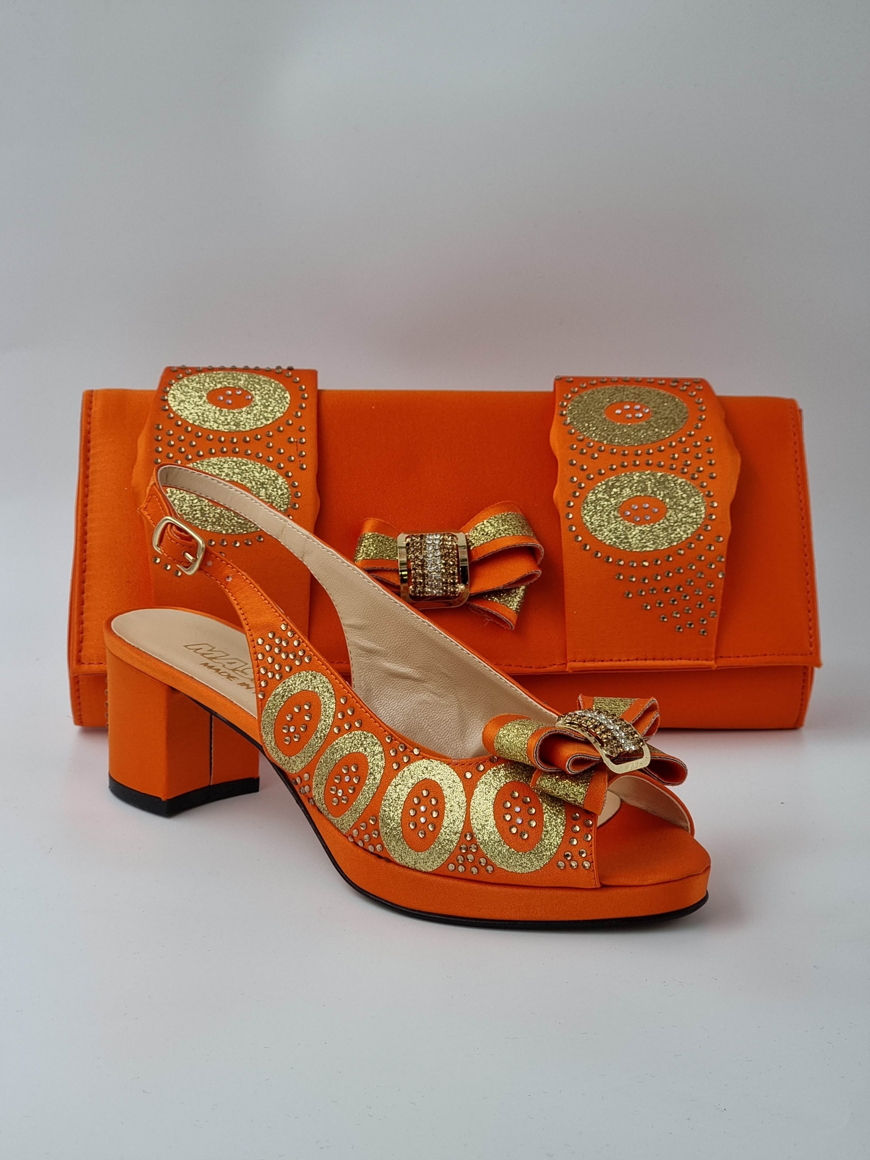 ORANGE GLITTER LOW - Classic Shoes London