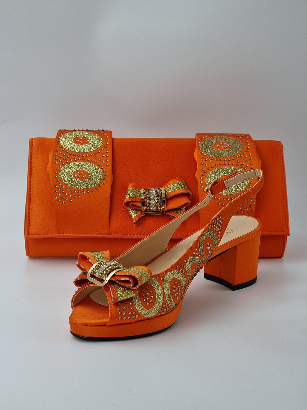 ORANGE GLITTER LOW - Classic Shoes London