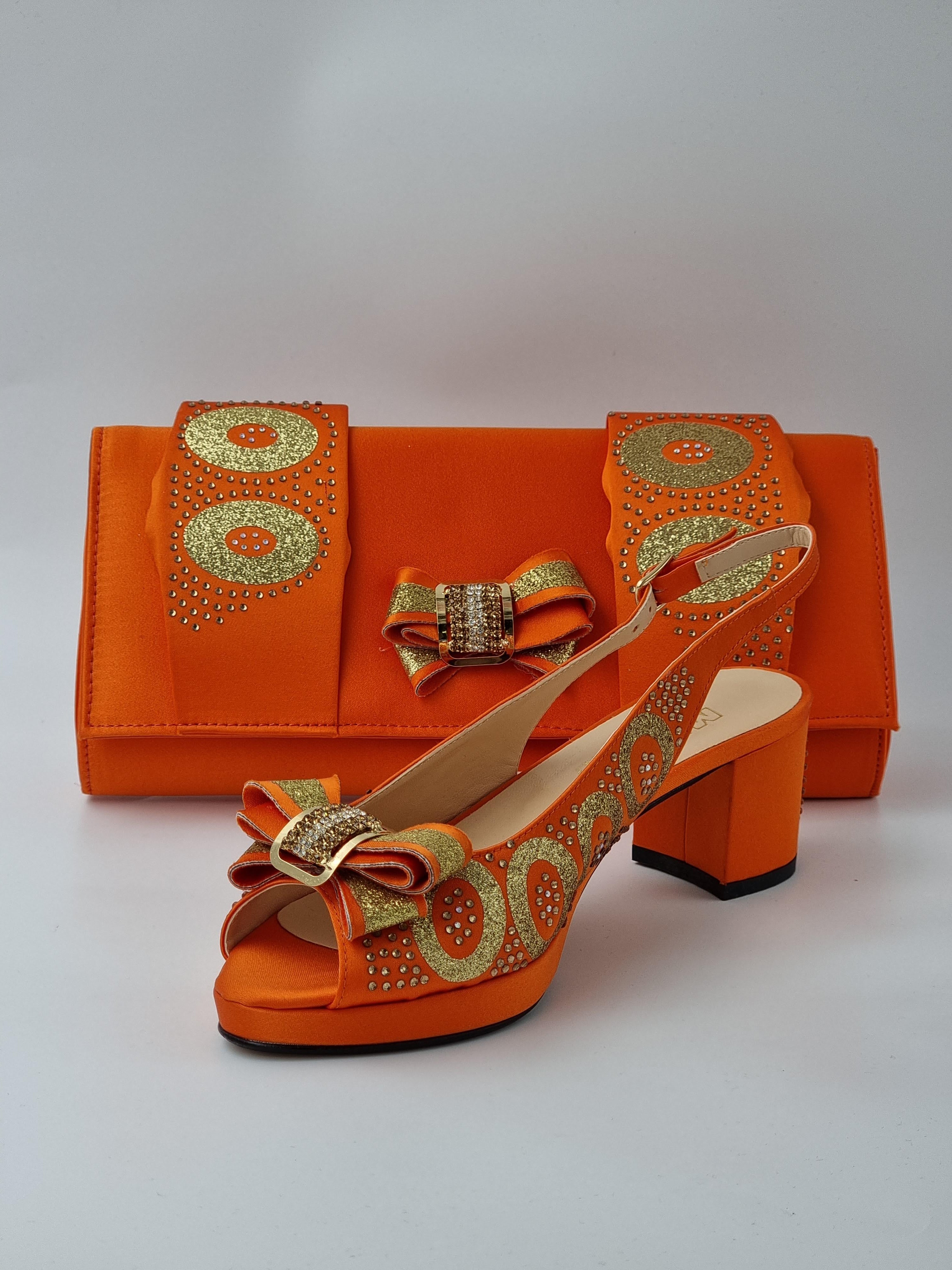 ORANGE GLITTER LOW - Classic Shoes London