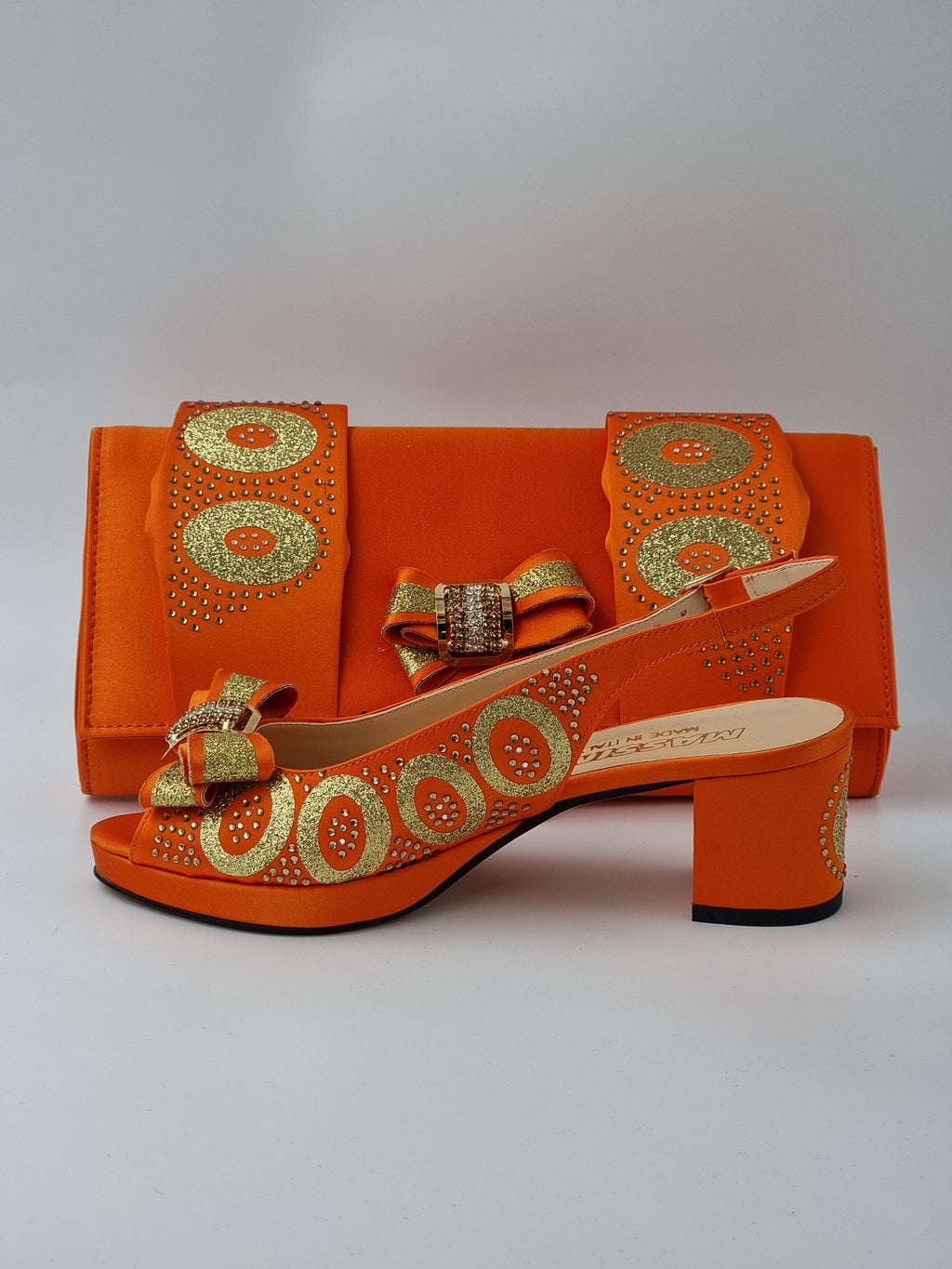 ORANGE GLITTER LOW - Classic Shoes London