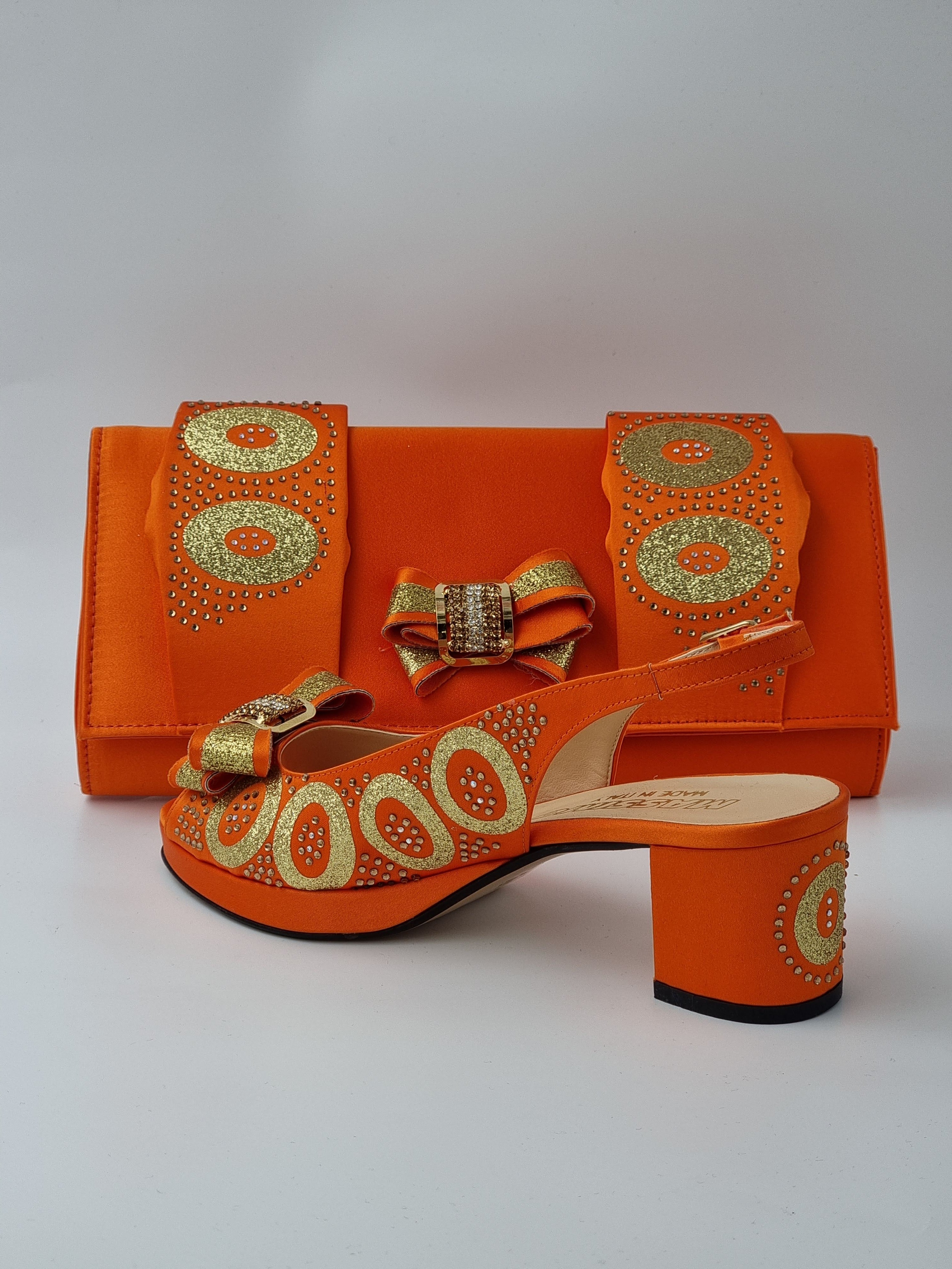 ORANGE GLITTER LOW - Classic Shoes London