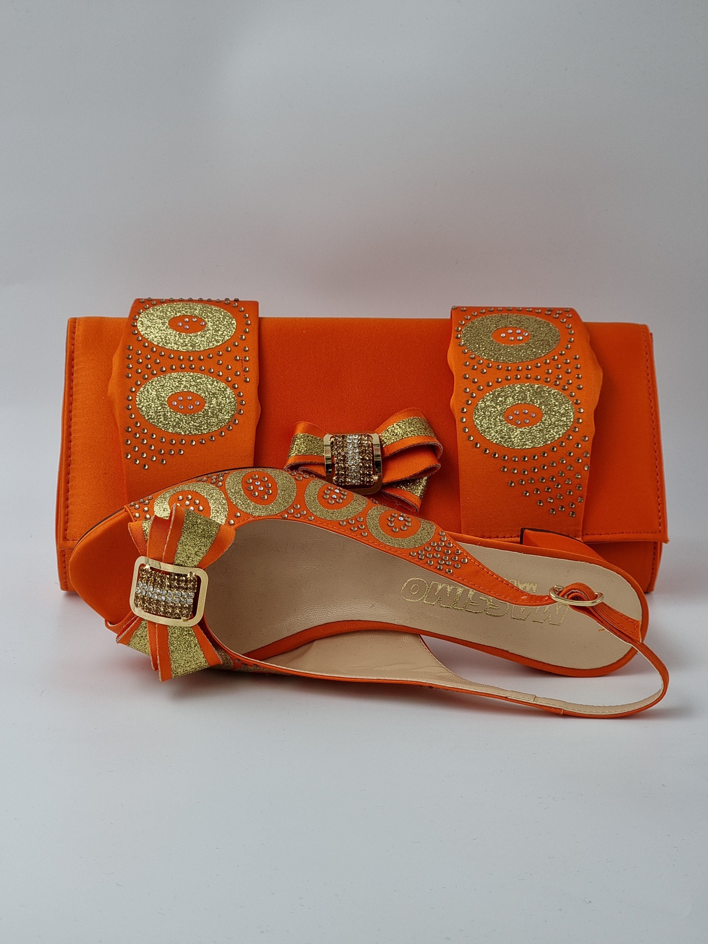 ORANGE GLITTER LOW - Classic Shoes London