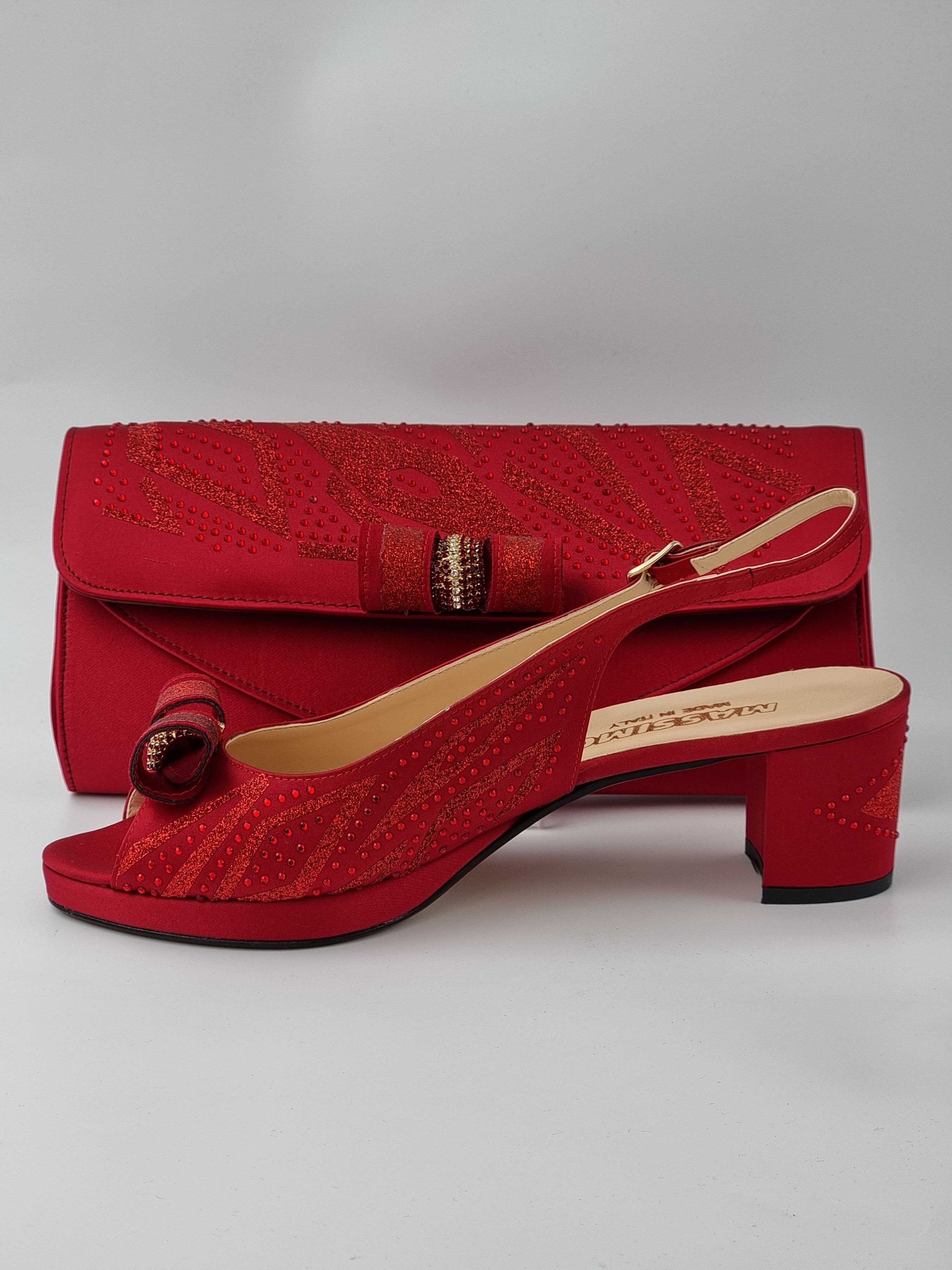 RED GLITTER LOW - Classic Shoes London