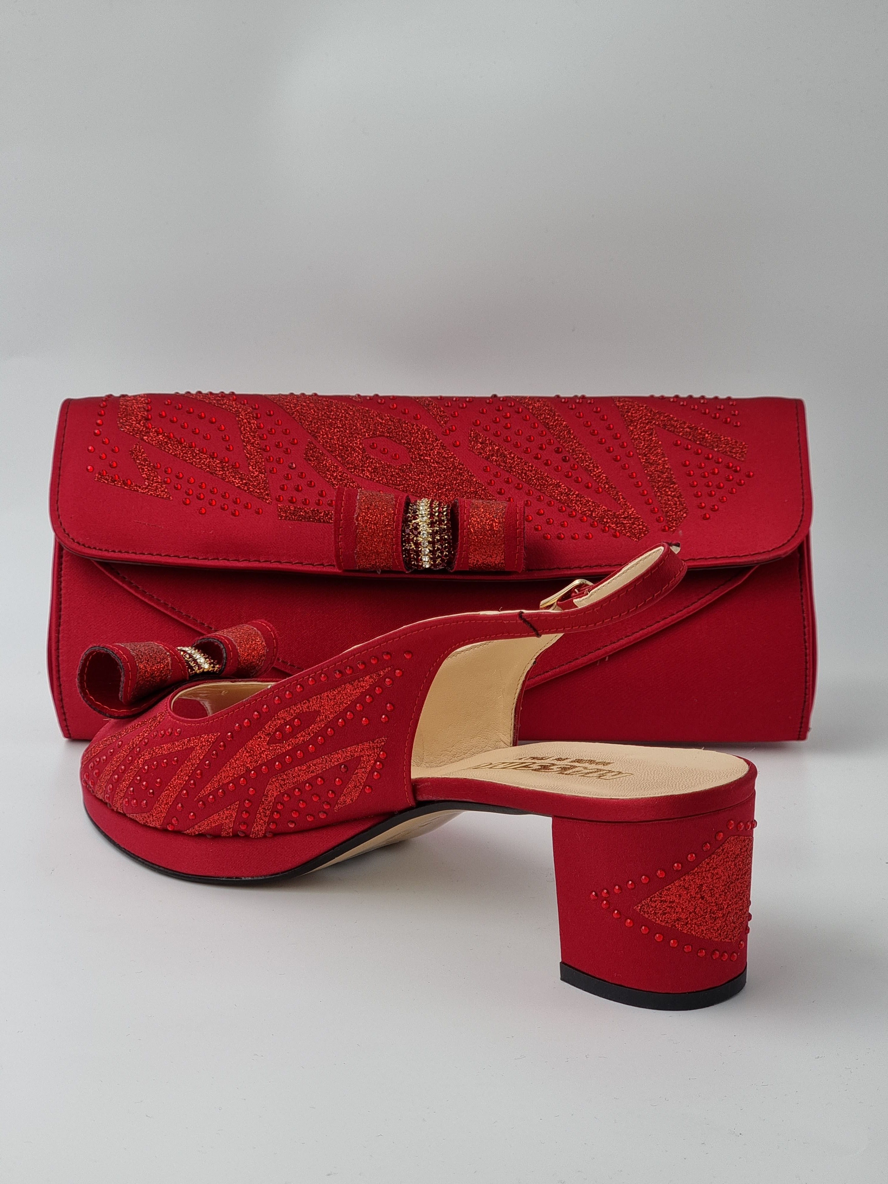 RED GLITTER LOW - Classic Shoes London