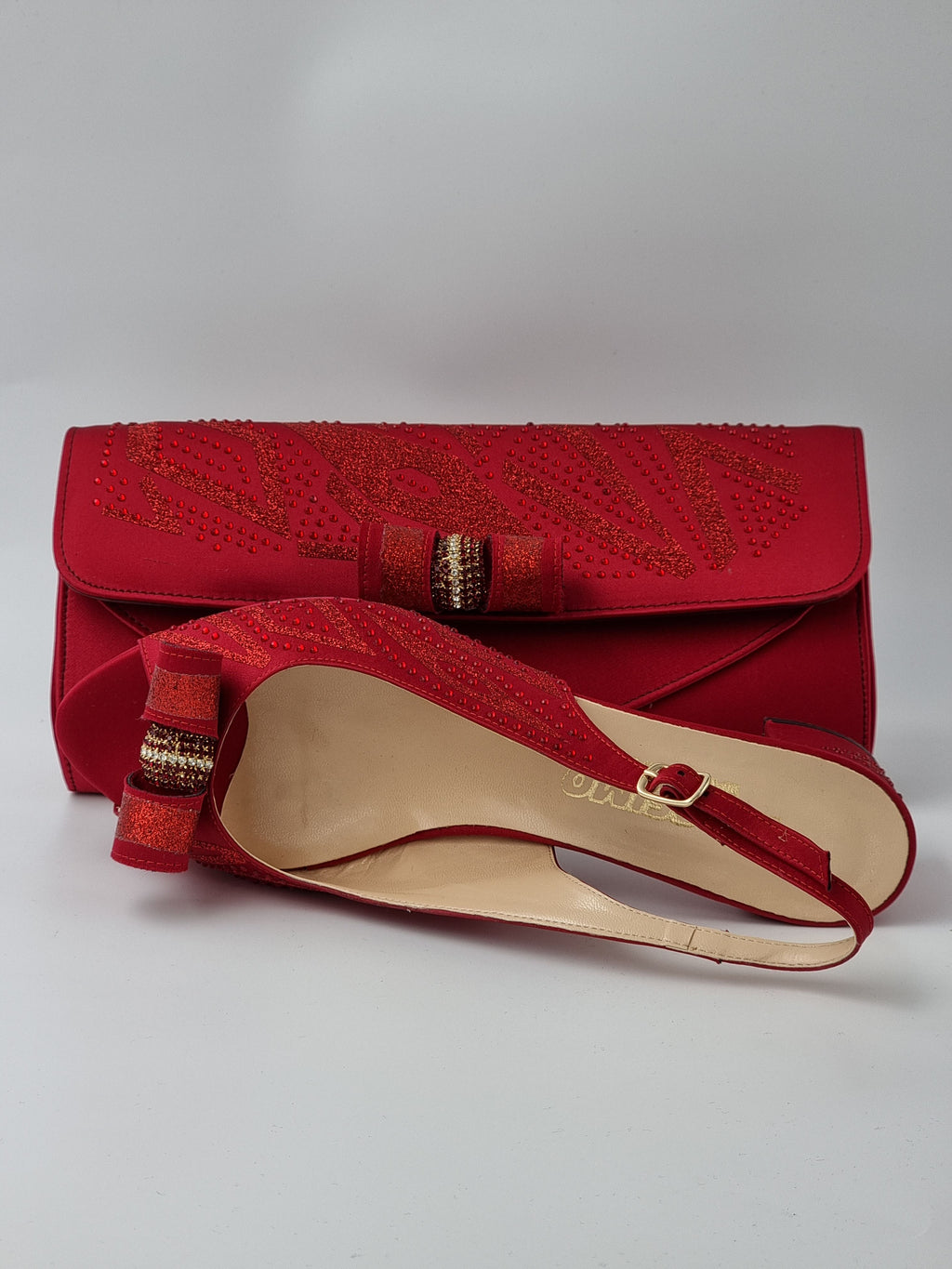 RED GLITTER LOW - Classic Shoes London