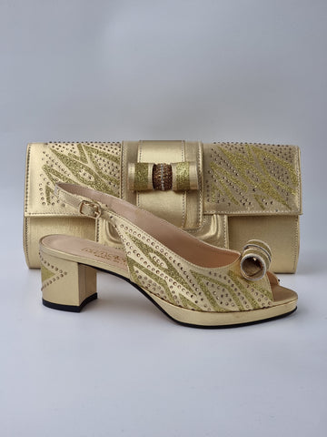 GOLD GLITTER LOW - Classic Shoes London