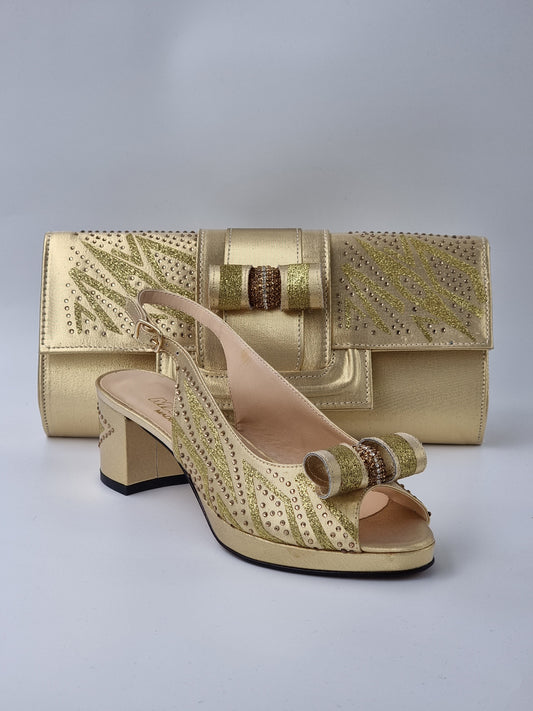 GOLD GLITTER LOW - Classic Shoes London