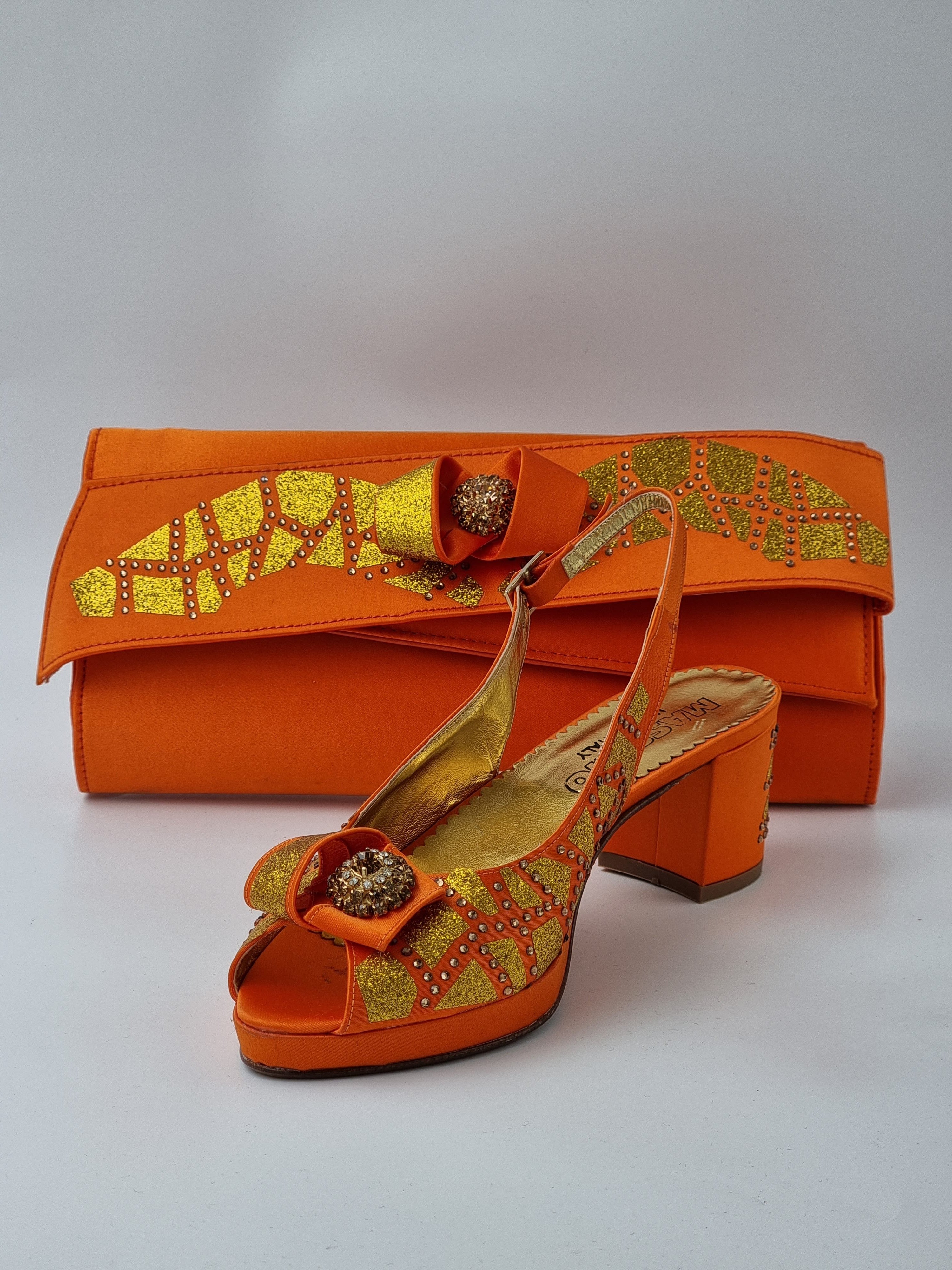 ORANGE GLITTER LOW - Classic Shoes London