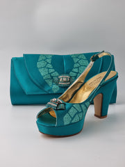 TEAL DOUBLE PLATFORM - Classic Shoes London