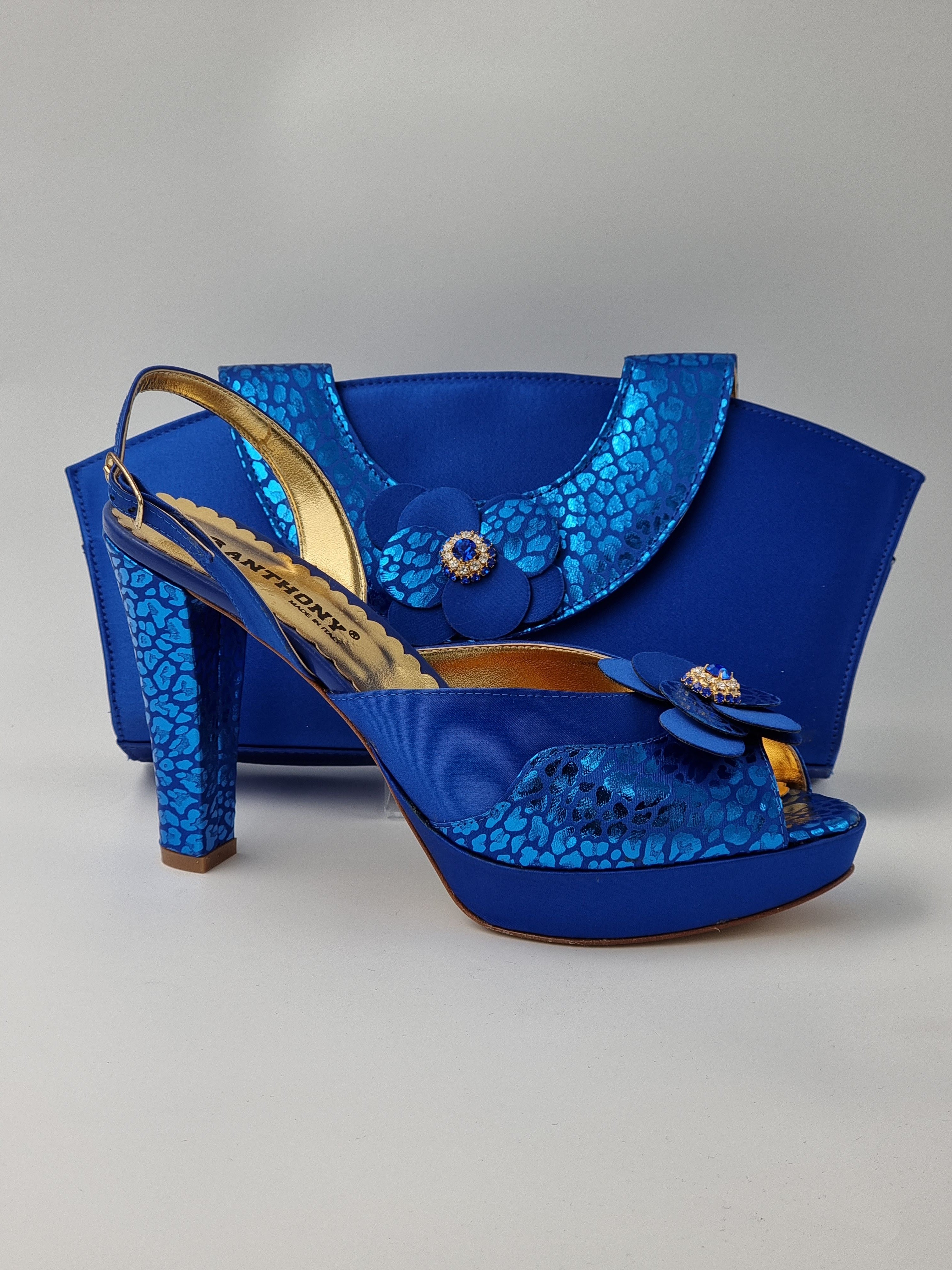 ROYAL BLUE DOUBLE PLATFORM - Classic Shoes London