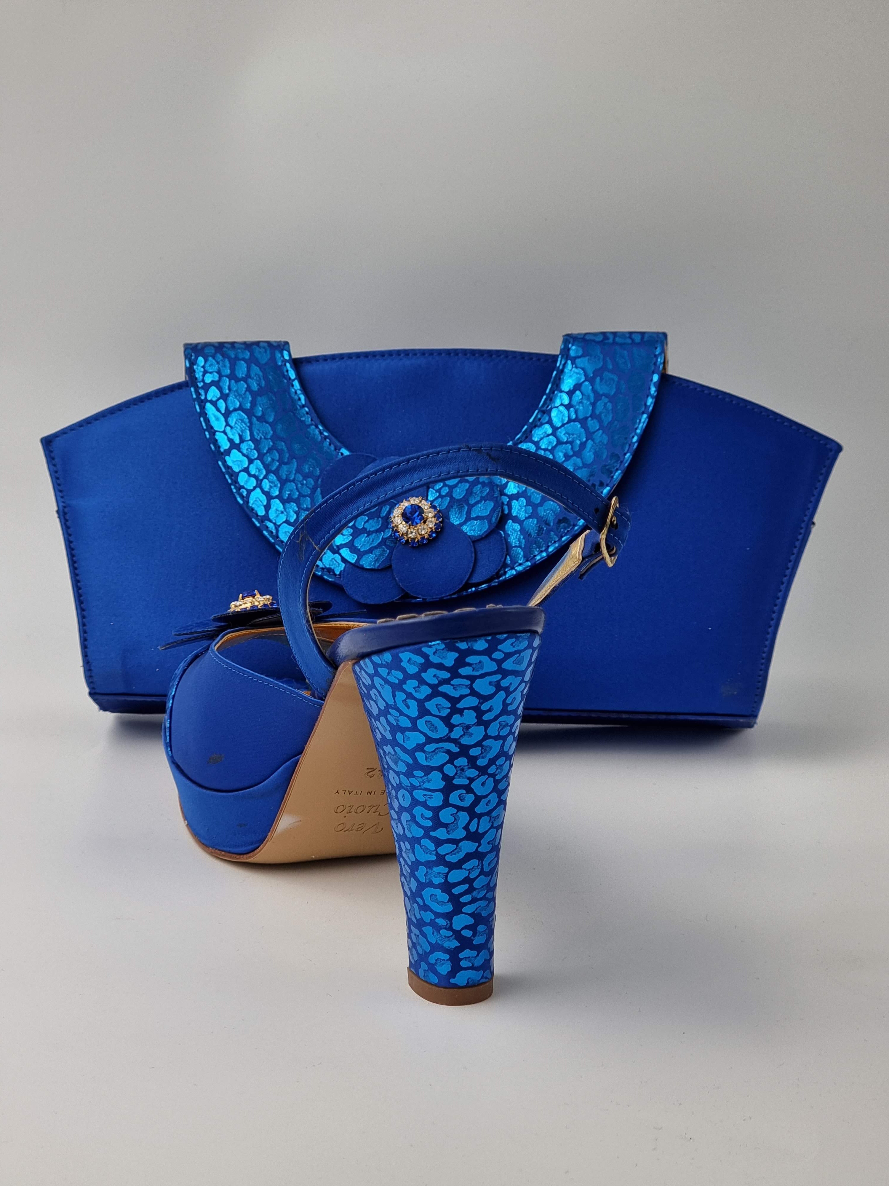 ROYAL BLUE DOUBLE PLATFORM - Classic Shoes London