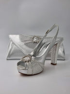Silver Double Platform Heels - Italian Women's Heels - Classic Shoes London