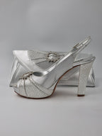 Silver Double Platform Heels - Italian Women's Heels - Classic Shoes London