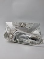 Silver Double Platform Heels - Italian Women's Heels - Classic Shoes London