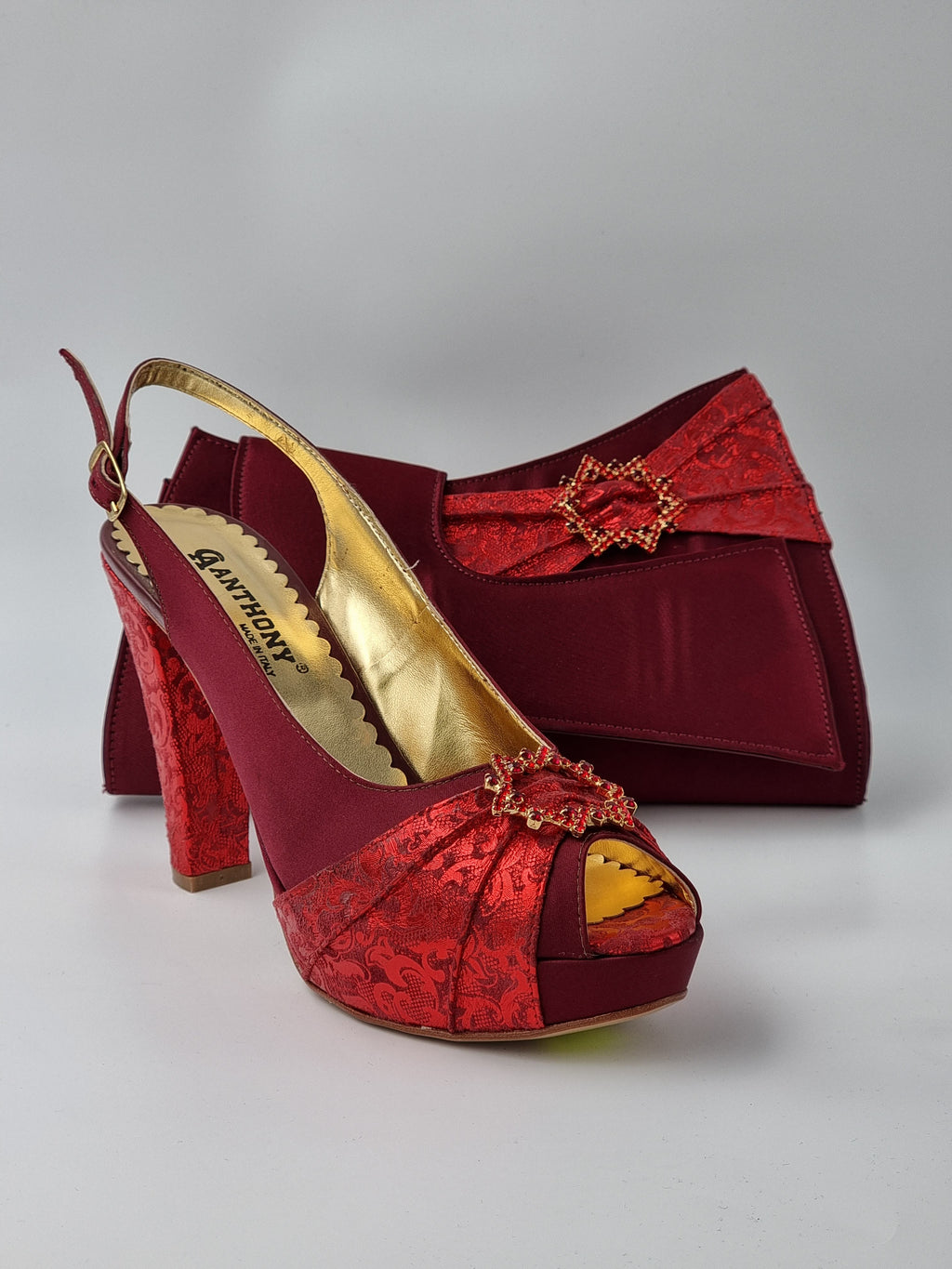 WINE DOUBLE PLATFORM - Classic Shoes London