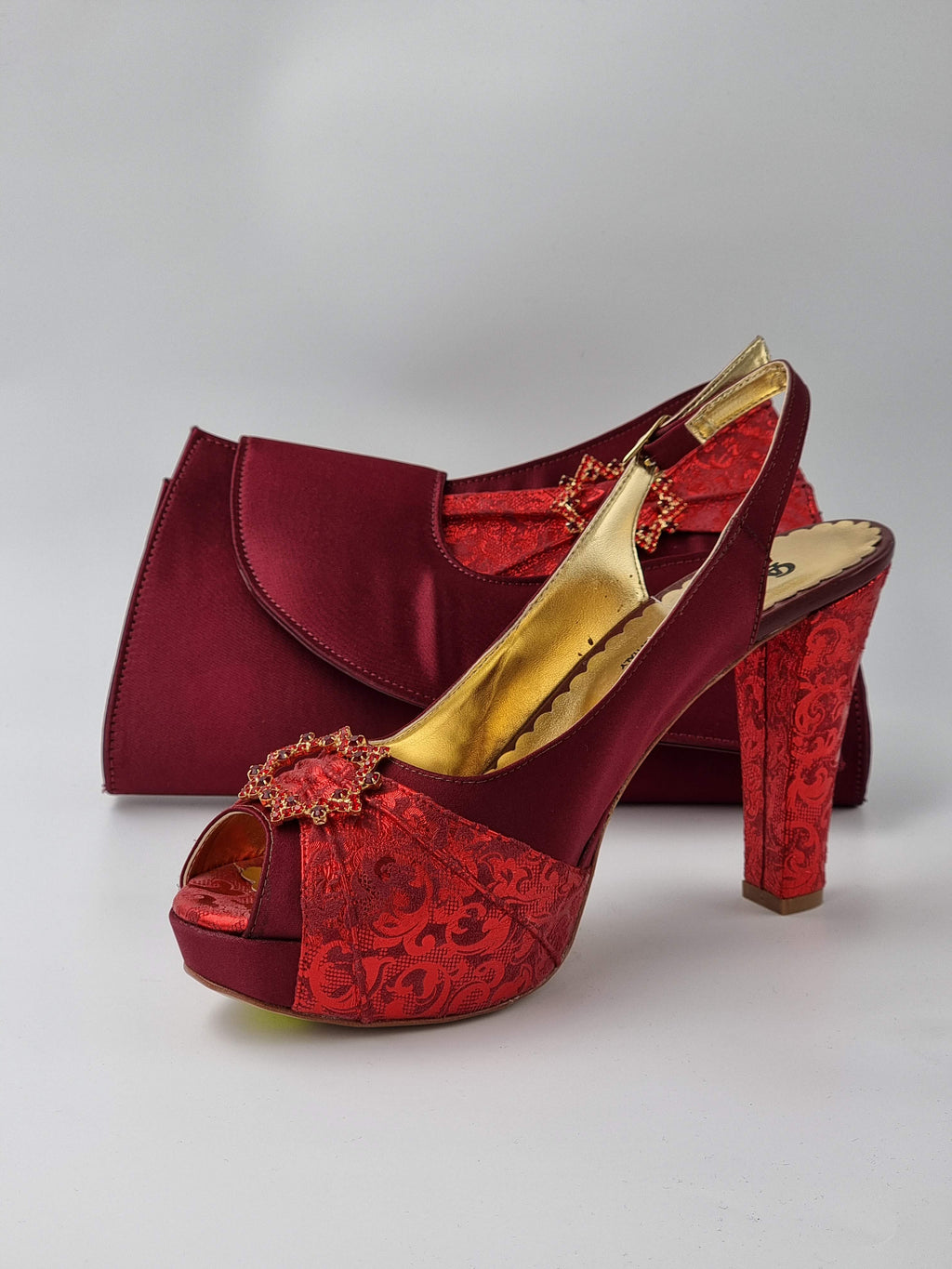 WINE DOUBLE PLATFORM - Classic Shoes London