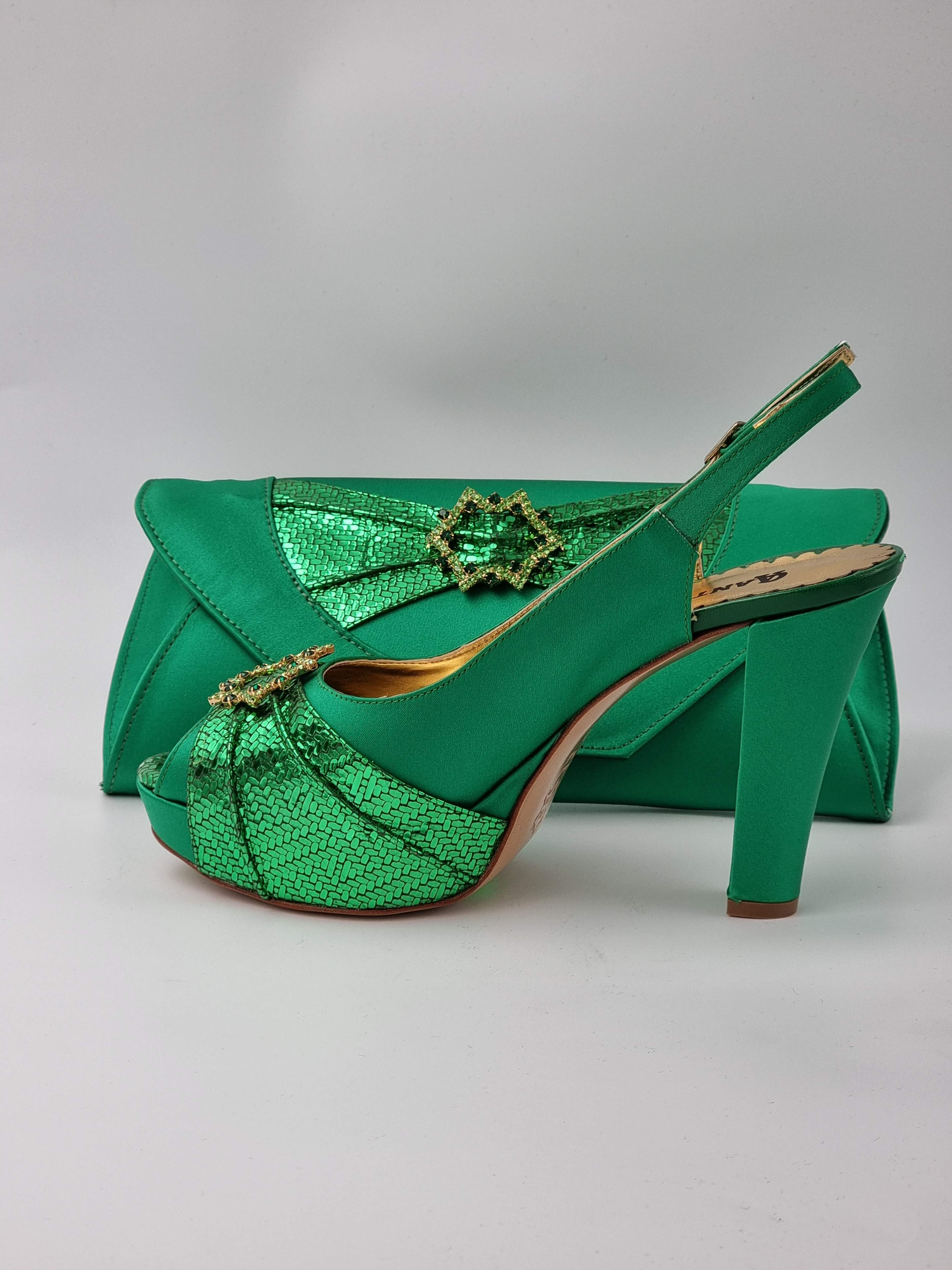 GREEN DOUBLE PLATFORM - Classic Shoes London