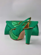 Green Double Platform Heels - Italian Women's Heels - Classic Shoes London