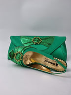 Green Double Platform Heels - Italian Women's Heels - Classic Shoes London