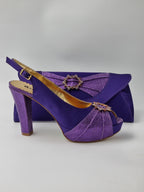 Purple Double Platform Heels - Italian Women's Heels - Classic Shoes London
