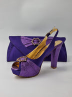 Purple Double Platform Heels - Italian Women's Heels - Classic Shoes London