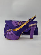 Purple Double Platform Heels - Italian Women's Heels - Classic Shoes London
