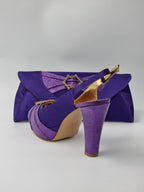 Purple Double Platform Heels - Italian Women's Heels - Classic Shoes London