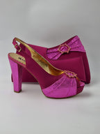 Magenta Double Platform Heels - Italian Women's Heels - Classic Shoes London