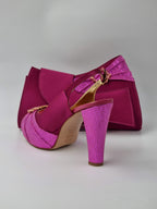 Magenta Double Platform Heels - Italian Women's Heels - Classic Shoes London