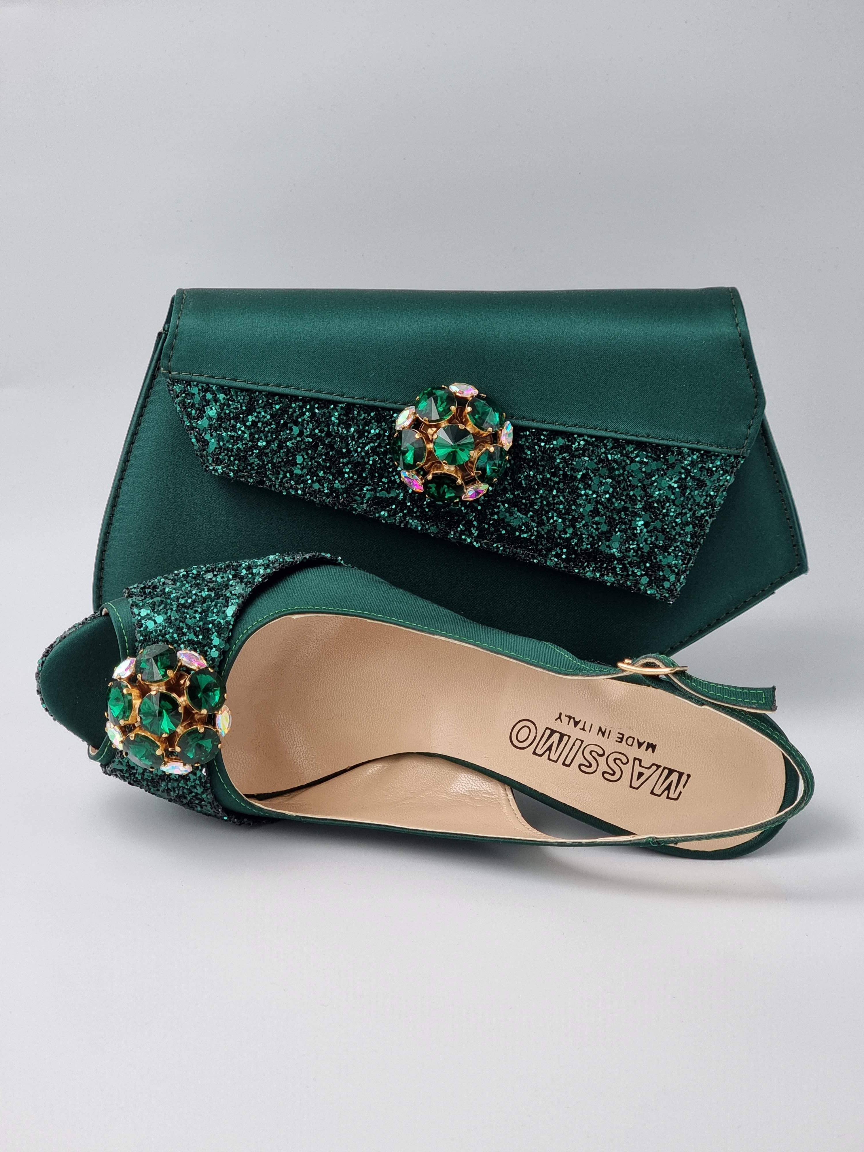 Emerald Green Glitter High - Classic Shoes London