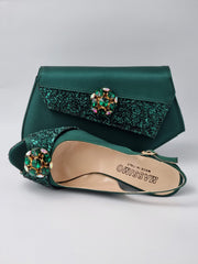 Emerald Green Glitter High - Classic Shoes London