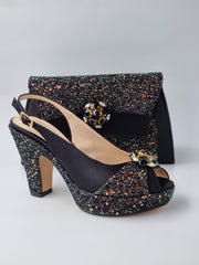 Black Glitter High - Classic Shoes London
