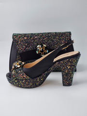 Black Glitter High - Classic Shoes London