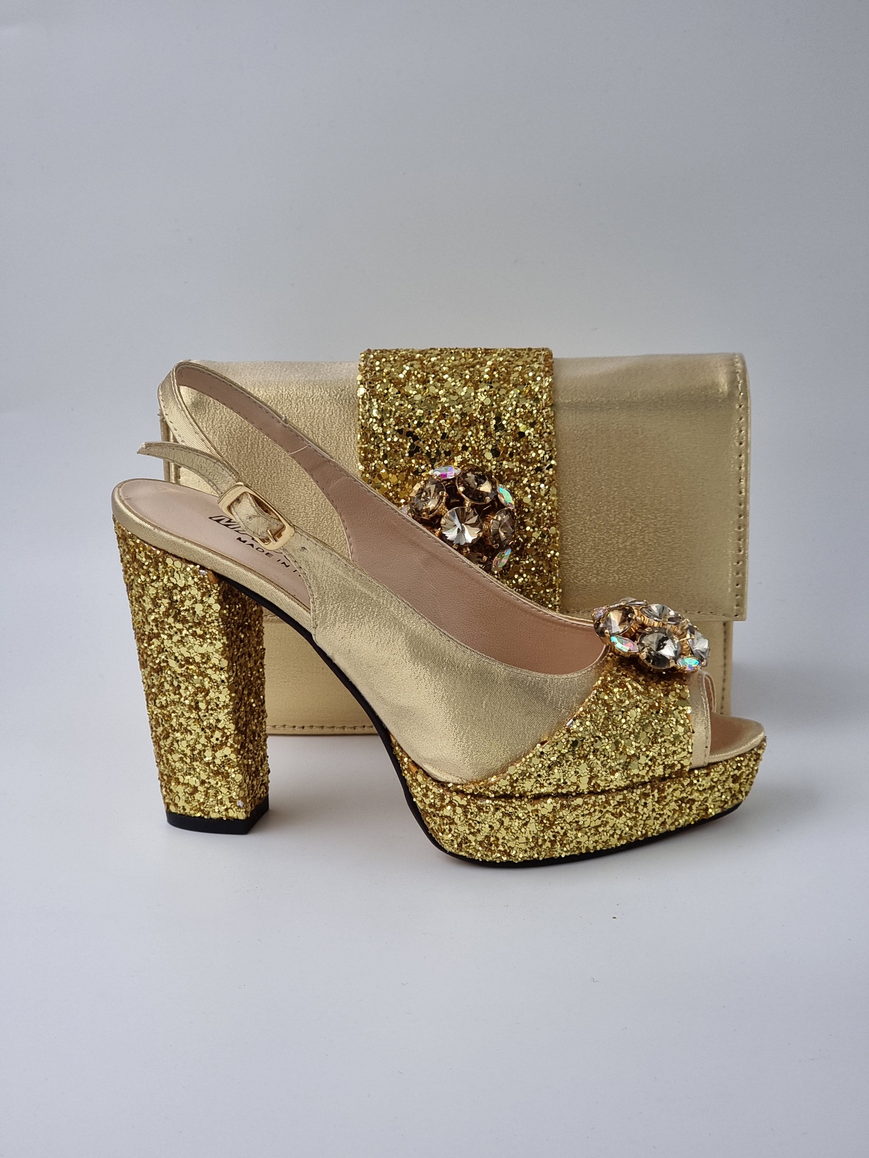 GOLD GLITTER HIGH - Classic Shoes London