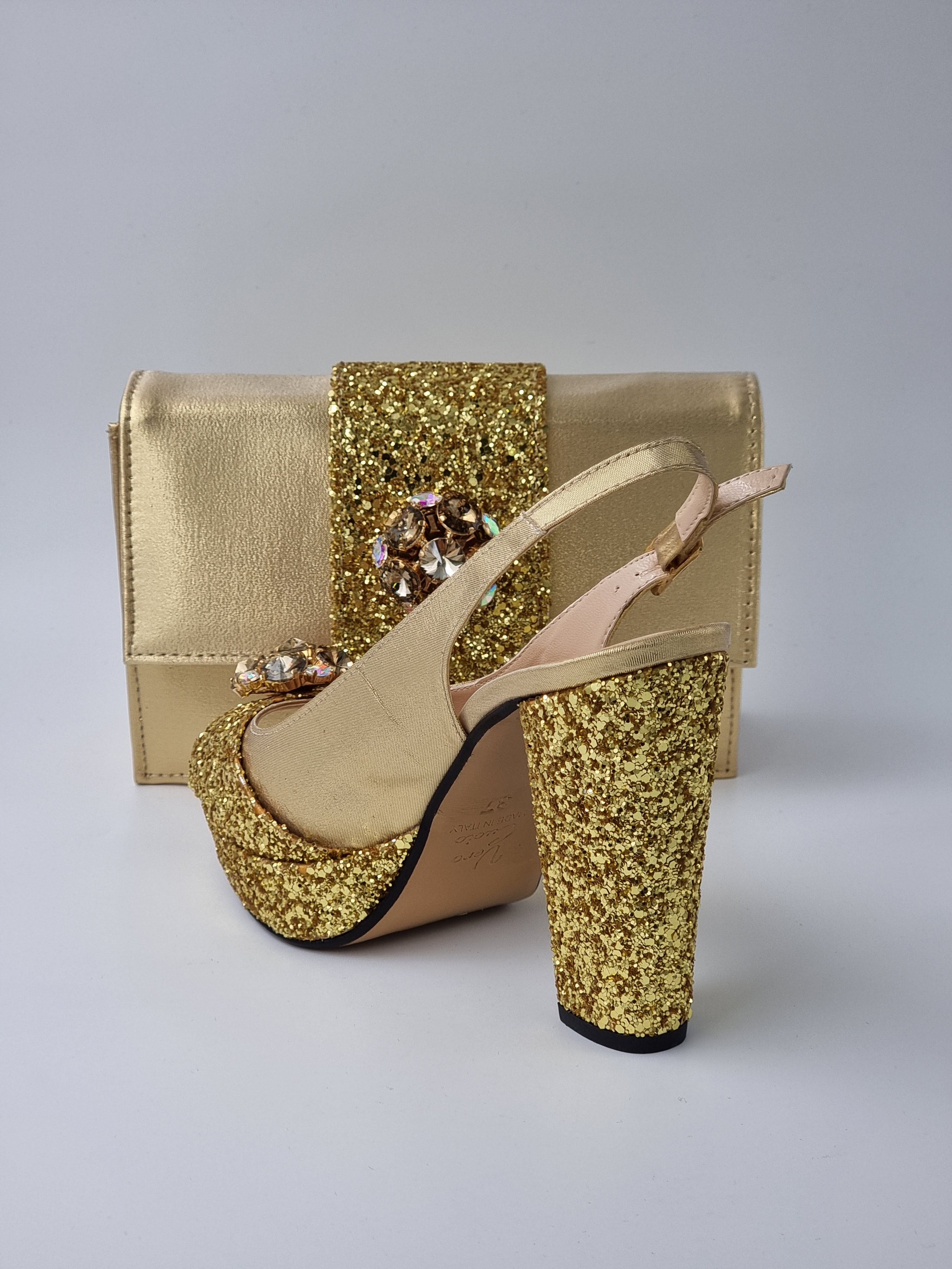 GOLD GLITTER HIGH - Classic Shoes London