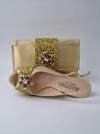 Gold Glitter High Heels - Italian Women's Heels - Classic Shoes London