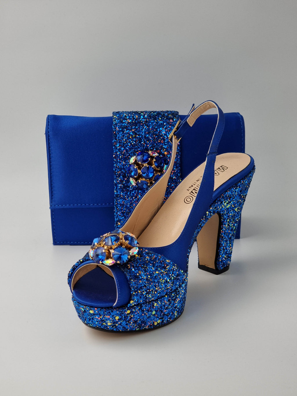 ROYAL BLUE GLITTER HIGH - Classic Shoes London