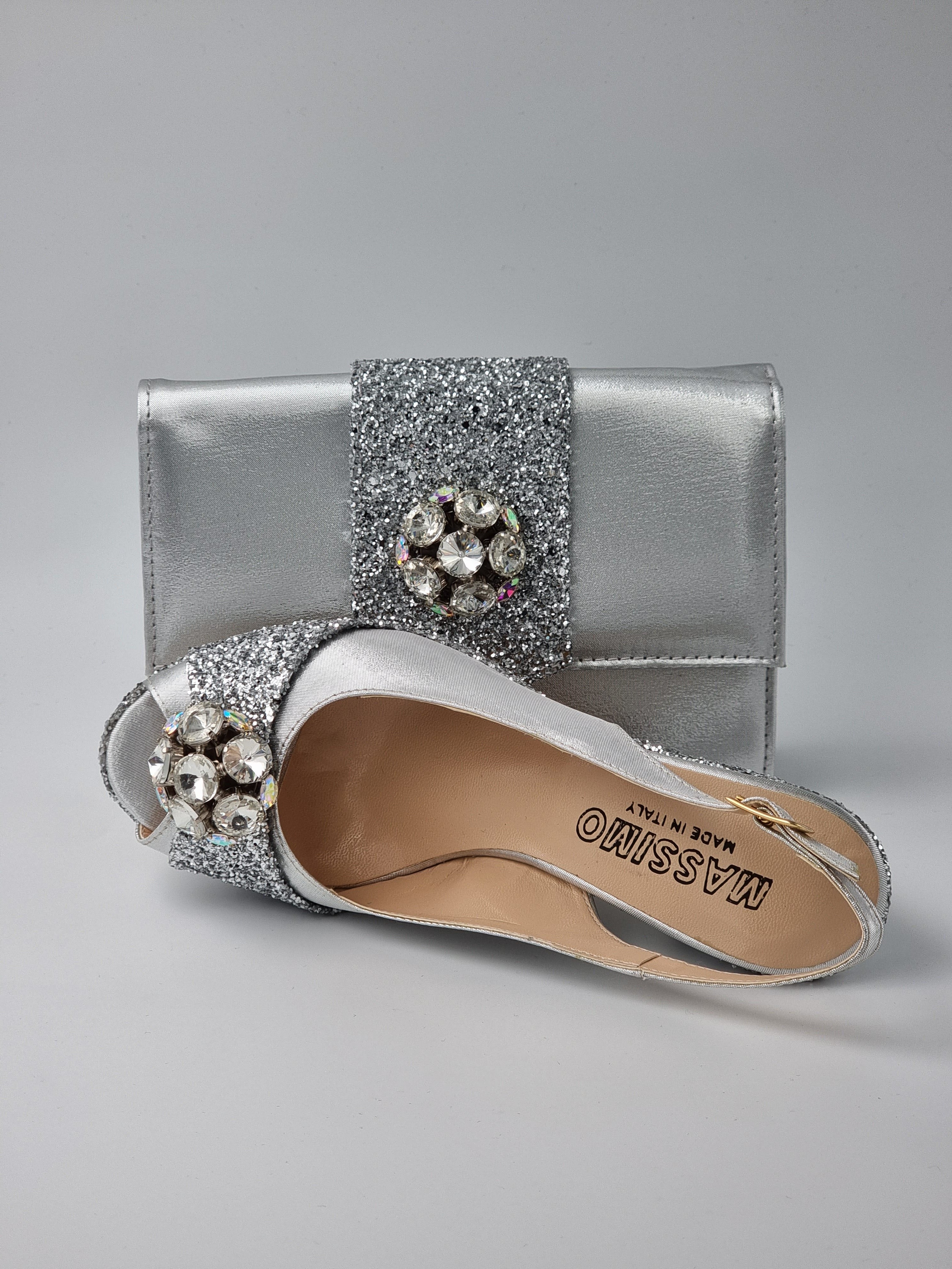 SILVER GLITTER HIGH - Classic Shoes London