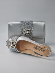 SILVER GLITTER HIGH - Classic Shoes London
