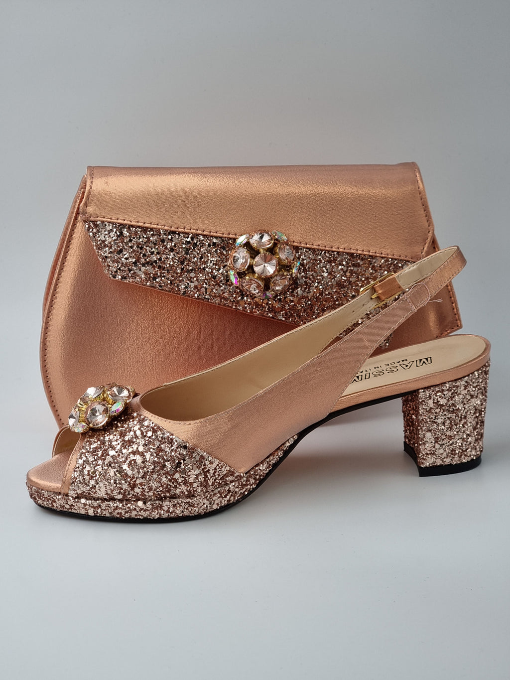 ROSE GOLD GLITTER LOW - Classic Shoes London