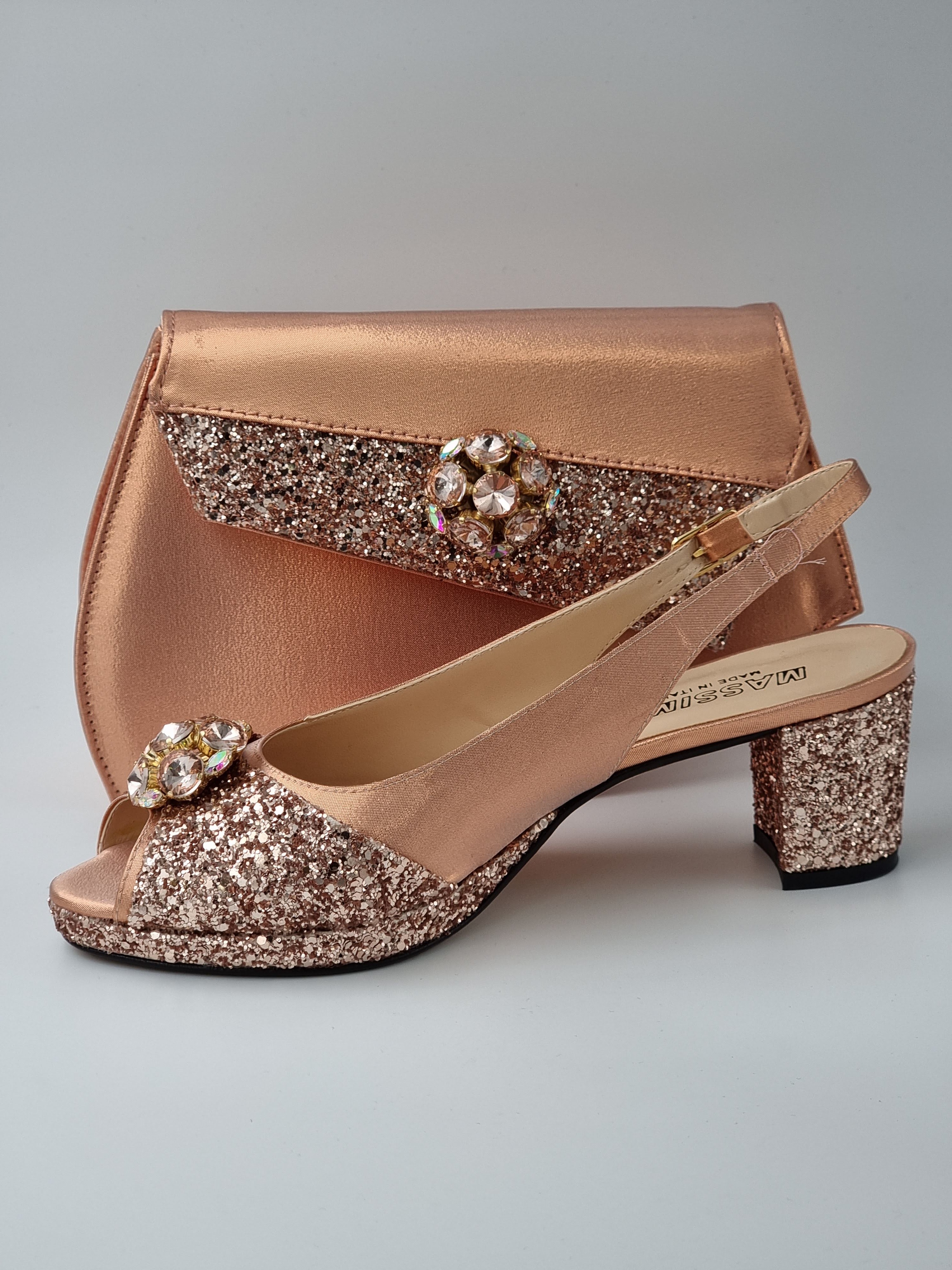 ROSE GOLD GLITTER LOW - Classic Shoes London