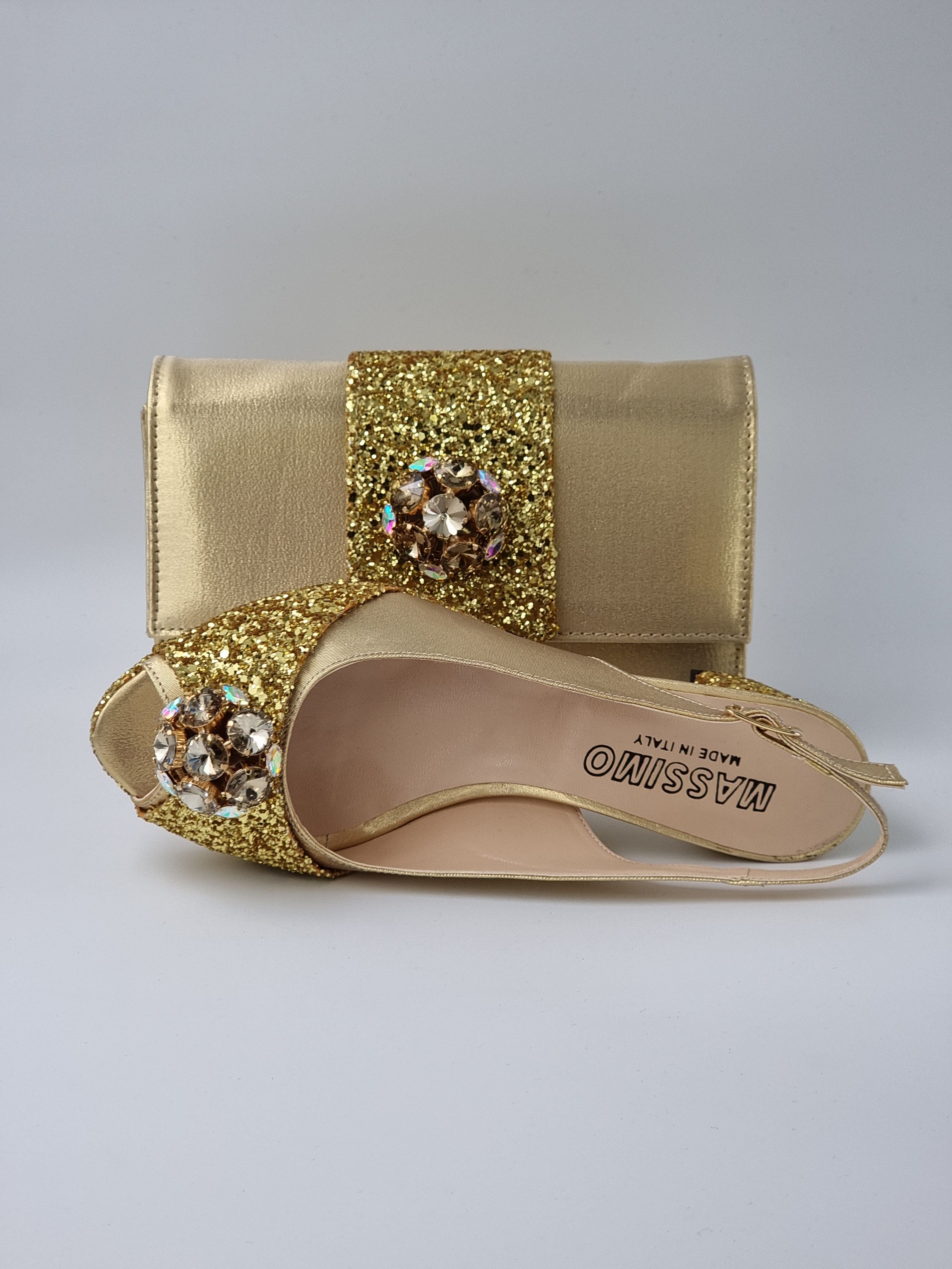 GOLD GLITTER LOW - Classic Shoes London