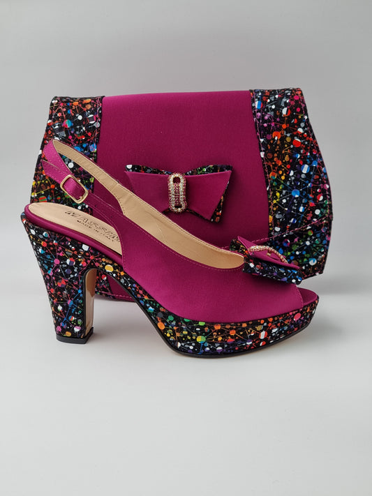 MAGENTA PAINT SPLATTER HIGH - Classic Shoes London